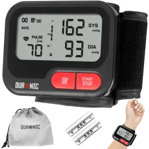 Duronic Wrist Blood Pressure Monitors BPM65 BK CE Approved Monitor Automatic Blood Pressure Machine Wrist BP Monitor Cuff Certified Medical Device for Home Use