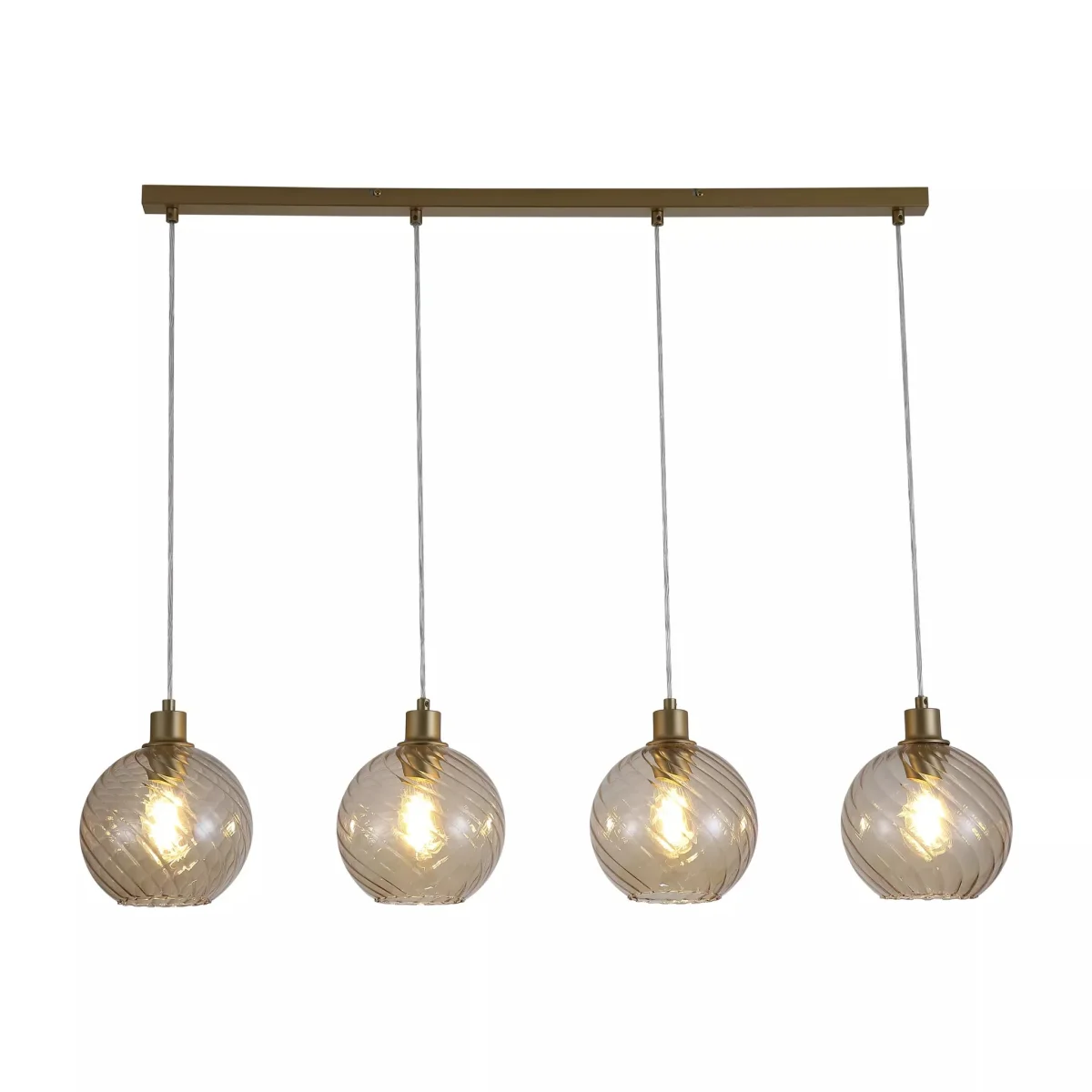 Radiance 4Lt Bar Pendant, Gold Metal and Champagne Glass - Image 3