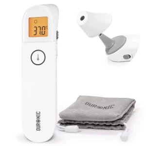 Duronic IRT3W Ear and Forehead 3 in 1 Thermometer | Non-Contact Digital Infrared Medical Thermometer for Baby/Child/Adult & Objects | Easy Operation | Instant Accurate Results | Grey Pouch Included